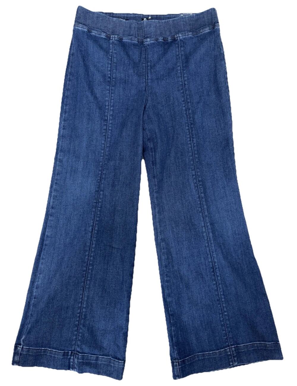 NEW Women’s Talbots Pull on Travel Jean Flare Dark Wash Blue Denim Stretch XL
